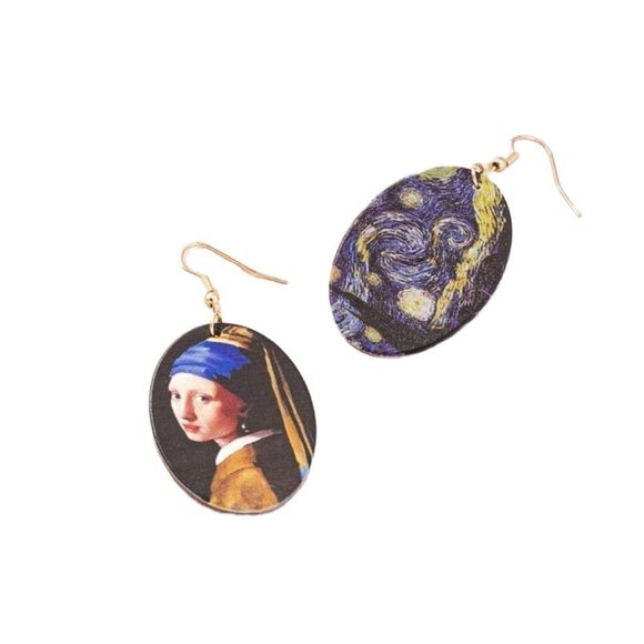 Oil Painting Drop Earrings - Picture 7 of 7